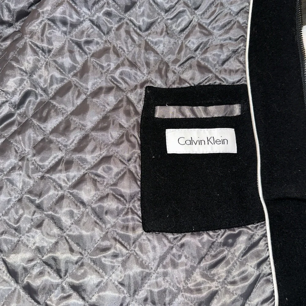 Calvin Klein Double Layer Black Wool Coat Men's Size XL - Double‎ Zip